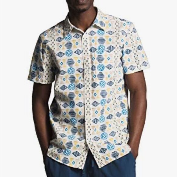 THE NORTH FACE Baytrail Printed Short Sleeve Button Down Shirt Size Large - Picture 1 of 6